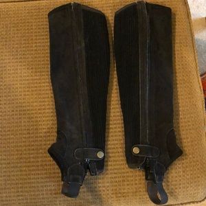 Black suede 1/2 chaps size XS made in India
